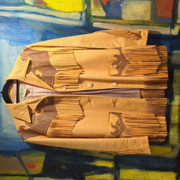 Trego's Westwear Jackets & Blazers - Vintage Rare Trego's Westwear 50s Fringed Leather Bohemian Butter Soft Jacket Sm